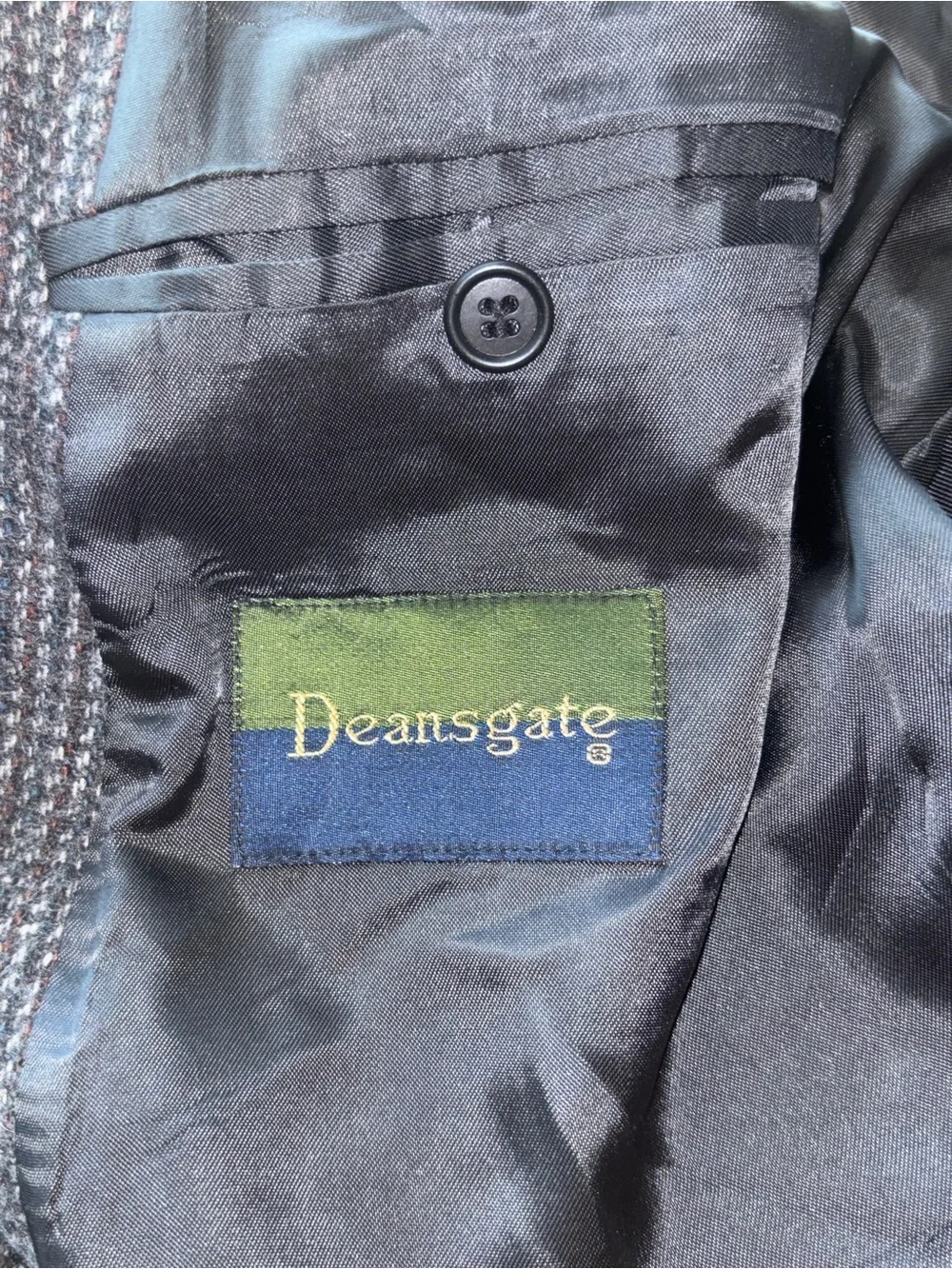 VTG Deansgate Sport Coat 43L Herringbone Wool Lambswool Tweed Jacket Academia